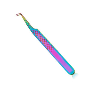 Multicolored Eyelash Extension Tweezers Straight & Curved Point Tip Tweezers